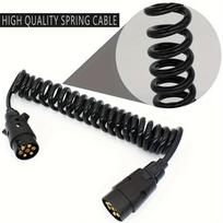 12V 24V Trailer Spring Wire 2M 7 Core Spring Towing Coiled Wire for Commercial Vehicles Campers Cars Boats 7 Core Trailer Cord 2M