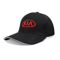 Car Logo Baseball Hat Auto Emblem Sports Sunshade Cap For KIA K3 Sportage Carnival K5 Seltos Pegas KX1 EV5 Sonet EV6 K4 EV3 Ceed juoda