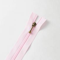 10Pcs Bag Parts Bronze 3# Close-end Zip Replacement Handmade Round Bead Modeling Zipper Craft Zip Fastener rožinė