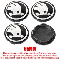 4pcs 55/65mm Wheel Hub Center Caps Badge Cover Hubcaps For Skoda VRS Fabia Superb Rapid Karoq VII Yeti Kodiaq A2 A5 A7 Combi