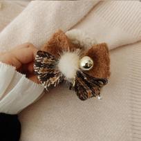 Fashion Bow Christmas Hair Claw Tassel Grab Clip Winter Claw Clip Ball Ponytail Holder Christmas Shark Clip Christmas kava