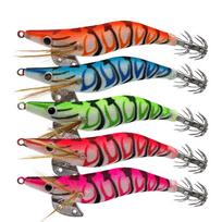5Pcs Glow in The Dark Luminous Squid Fishing Lure Durable 3D Eyes Artificial Fishing Lures Soft-footed Double-Layer Hook (as the picture,8.5cm)