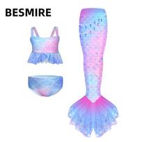 Girls' Mermaid Bikini Set: Princess Swimsuit & Performance Costume (Small, Medium, Large) 130 šortų spalva