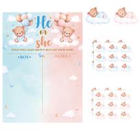 Gender Reveal Voting Board Baby Shower Game Boy or Girl He or She Baby Shower Party Decoration Interactive Activity Set One Size