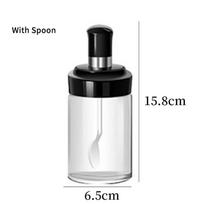 1 Pcs Spice Jar with Spoon Salt Pepper Jar Seasoning Bottle Jar Moisture-proof Lid Spoon Kitchen Tools