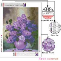 HUACAN 5D DIY Diamond Painting Lilac Kit Full Drill Art Rhinestone Diamond Embroidery Flower Mosaic Needlework Home Decoration Full Square 20*30 cm