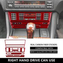 Lipdukas BMW 5 Series M5 E39 1998-2003 Anglies pluošto Automobilio Oro Kondicionierius AC CD Klimato valdymo skydelis Sėdynės Šildymas RHD Red