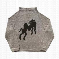 Y2K Aesthetics Retro Cartoon Anime Sweater O-Neck Long Sleeve Top New Autumn/Winter Harajuku Fashion Grey Knitted Sweater OneSize