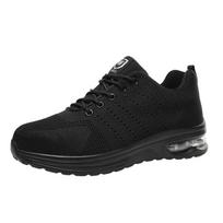 Summer Air Cushion Work Safety Shoes For Men Breathable Work Sneakers Steel Toe Shoes Anti-puncture Safety Protective Shoes 40 juoda