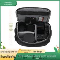 Stylish Waterproof Large Capacity SLR Crossbody Camera Bag juoda