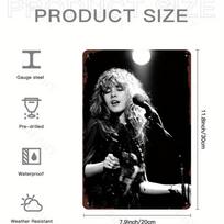 Stylish Stevie Nicks Vintage Concert Metal Sign, Aluminum Wall Art. Water Resistant, Ideal for Home, Bar, Man Cave & Garage. 20x30cm