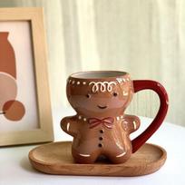 300ml Gingerbread Man Christmas Mug 3D Gingerbread Man Ceramic Cup Milk Coffee Water Cup Mug Gift 401-500ml