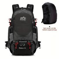 Hiking Backpack With Rain Cover Sport Camping Breathable Back Support Ruckpack Outdoor Climbing Trekking Daypack Large Schoolbag black