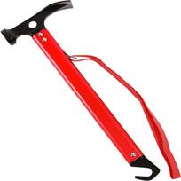 Ultralight Professional Camping Hammer - Shockproof Survival Tool for Hiking, Mountaineering & Portable Outdoor Use raudona