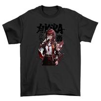 Kira Anime Girl t-shirt - Red Hair, Sword, and Sass! Funny Unisex Printed Design. S