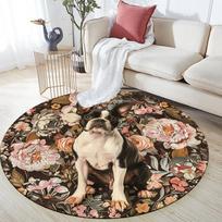 Panda and Dog pattern round rug,Carpet Rug for Living Room Bedroom Sofa Playroom Decor,Non-slip Floor Mat,Holiday Gifts and Birthday Gifts. 80cmx80cm