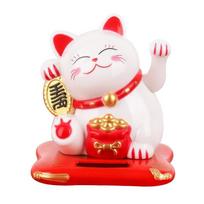 1-10PCS Lucky Beckoning Cat Solar Powered Waving Wealth Good Fortune Awaits Solar-Powered Ornaments For Home, Office, And C