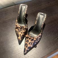 2026 Spring Pointed Toe Women Mules Slipper Fashion Candy Color Ladies Elegant Dress Sandal Square Low Heel Slip on Slides Shoes 35