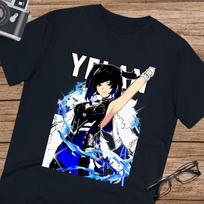 Anime Yelan Genshin Impact  T Shirt Size S - 5Xl Black Size S - 5XL Unisex T-Shirt XL