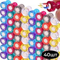 40 vnt. stiprūs magnetiniai segtukai Skaidrios akrilo spalvos magnetiniai segtukai Baltos lentos mokymo magnetiniai segtukai One Size