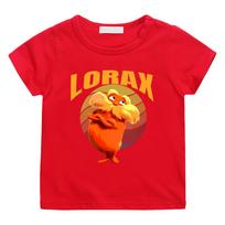 The Lorax T-shirts Summer Kawaii Cartoon Manga Cotton Short Sleeve Boys/Girls T Shirt Teens Round Neck Cartoon Print Streetwear 100 raudona