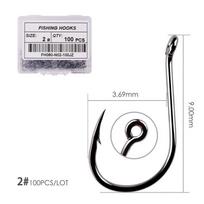 100Pcs/Box Fishing Hooks Iseama Circle Carp Eyed Fishing Hook Set Size 2-15# Ring Eye Japan Fishhooks Single Jig Hook Quality