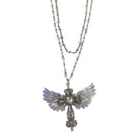 Vintage Punk Gothic Crosses Pendant Necklace Long Alloy Chain Jewelry for Women 1