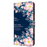 Odinis atverčiamas dėklas Samsung A25 Piniginė Stovas Knygos dangtelis Galaxy A15 4G 5G Magnetinė Gėlė Mielas A14 A34 A54 5G M13 4G A14 5G&Case & Strap