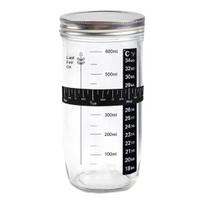 750ML Raugintinės tešlos stiklainis su dangteliu Tiksli svarstyklė Maistinis Didelės talpos Duonos fermentavimo Sandarus skardinis indas Virtuvės kepimo reikmenys 750ML