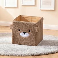 Foldable coral fleece storage box, three-dimensional cat pattern, large-capacity children's toy classification storage