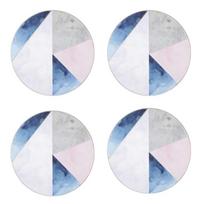 Stalo padėkliukas Creative Tops Geometric Palette, 12 cm x 12 cm x 12 cm, 4 vnt., Įvairių spalvų