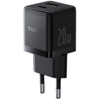 Baseus Palm Fast Charger USB-A + USB-C 20W juodos spalvos