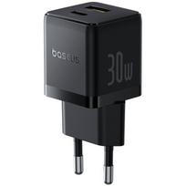 Baseus Palm Fast Charger USB-A + USB-C 30W juodos spalvos