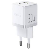 Baseus Palm Fast Charger USB-A + USB-C 30W baltos spalvos