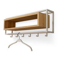 Natūralios spalvos/taupe spalvos iš ąžuolo masyvo sieninė lentyna su lentyna 78 cm School – Spinder Design