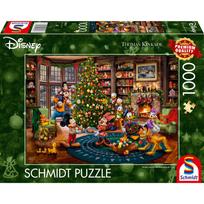 Dėlionė Schmidt Thomas Kinkade Studios Disney Mickey & Minnie Trimming The Tree 58047, 49.3 cm x 69.3 cm, 1000 vnt., įvairių spalvų
