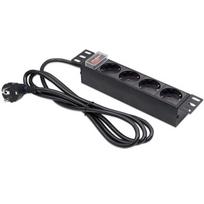 PDU maitinimo blokas RACK 10'' su įžeminimu 4 lizdai 1,8 m