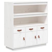 vidaXL Komoda, balta, 100x40x108,5cm, pušies medienos masyvas