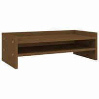vidaXL Monitoriaus stovas, medaus rudas, 50x24x16cm, pušies masyvas