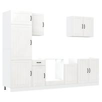 vidaXL Virtuvinių spintelių komplektas, 7 dalių, Lucca, balta