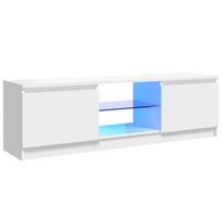 vidaXL TV spintelė su LED apšvietimu, balta, 120x30x36cm, blizgi