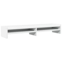 vidaXL Monitoriaus stovas, baltas, 100x24x16cm, apdirbta mediena