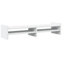 vidaXL Monitoriaus stovas, baltas, 100x27x20cm, apdirbta mediena