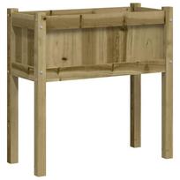 vidaXL Sodo lovelis su kojelėmis, 70x31x70cm, impregnuota pušis