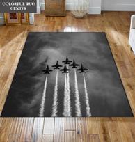 Aviation Themed Area Rug Jet Plane Pattern Carpet for Man's  Living Room Bedroom Decor Kitchen Leisure Balcony Floormat Doormat 60x90cm(23x35in)