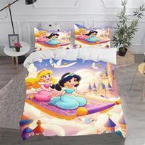 Aladinas Džasmina Princesė Antklodės Užvalkalų Rinkinys Lovos Patalynės Antklodžių Rinkiniai Karališko Dydžio 3D Vaikų Patalynės Rinkinys 135X200cm