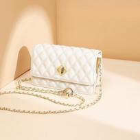 Bag women's summer new niche design messenger bag leather fashion versatile chain trendy small golden ball square bag