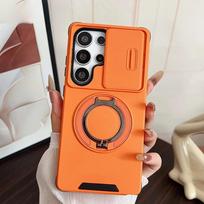 Military Armor Slide Camera Protection Magnetic Bracket Case For Samsung S26 S25 FE S24 S23 S25 Ultra S22 Plus S21 A56 A36 Cover Galaxy Note20 Ultra