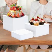 3x Buffet Risers Catering Multiuse Display Figures Holder Acrylic Cake Riser for Birthday Art Exhibitions Crafts Brunch Cupcake
