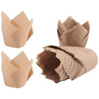 ABUL-50 Pcs Tulip Cupcake Liners,Tulip Baking Paper Cupcake & Muffin Liners Unbleached Baking Cups Cupcake